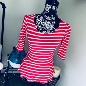 Bobeau striped peplum top 🤩